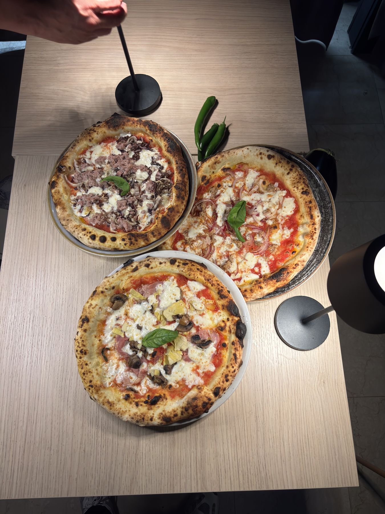 Le pizze di Big Ben in tavola